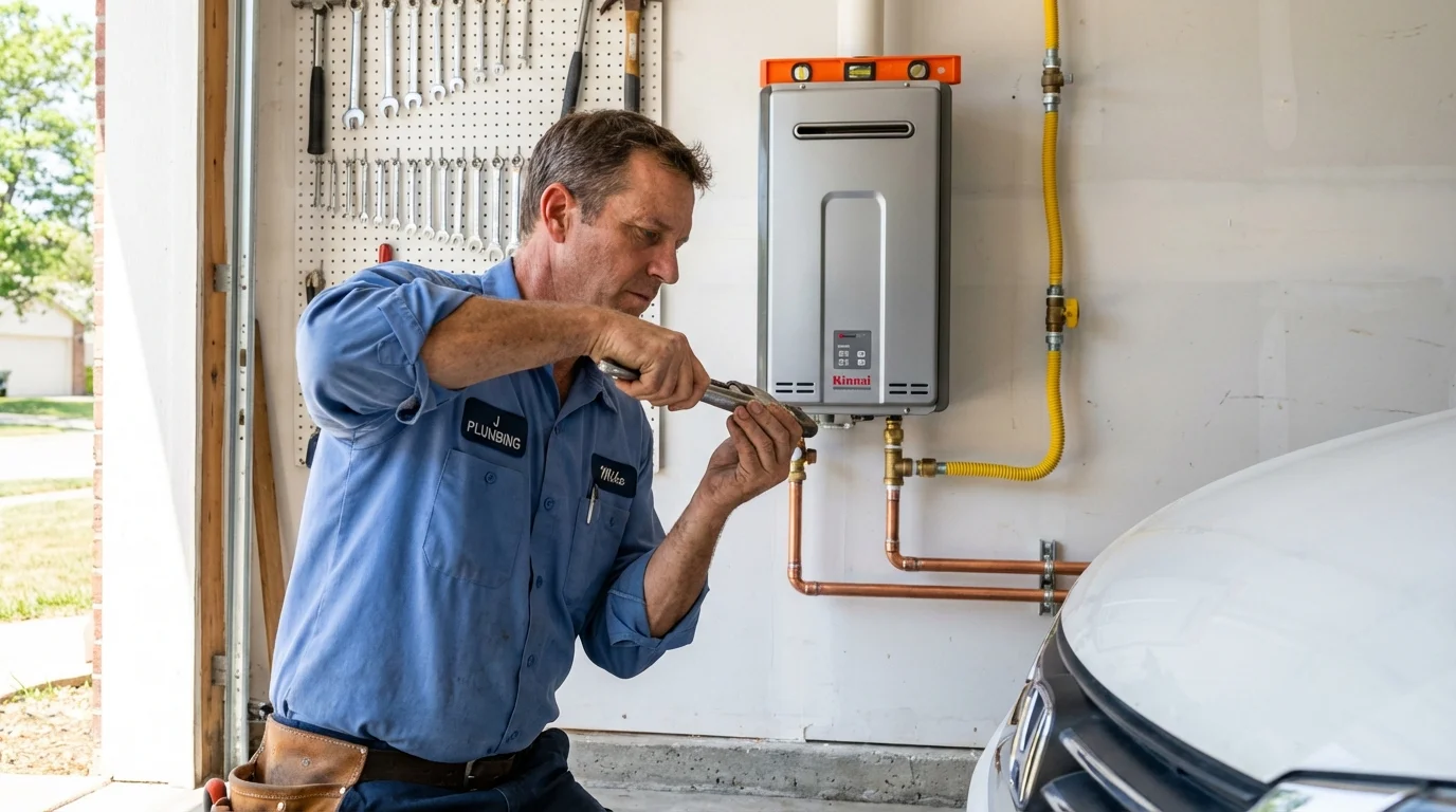 Tankless water heater installation by a Johns Plumbing LLC plumber in Nezperce